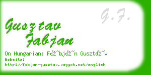 gusztav fabjan business card